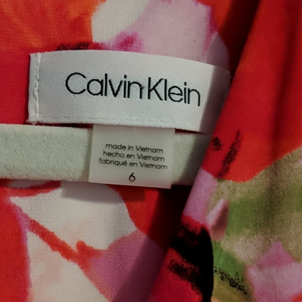 Calvin Klein floral print faux wrap dress Sz 6 - Picture 5 of 6